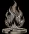 An engraving of an eternal flame. A symbol of building a critical mass of positivity for growth to become automatic.